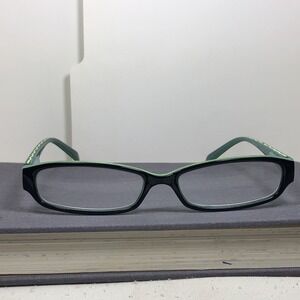 Wink By ICU Woman's Reading Glasses +1.25 Black With Lime Wavy Lines